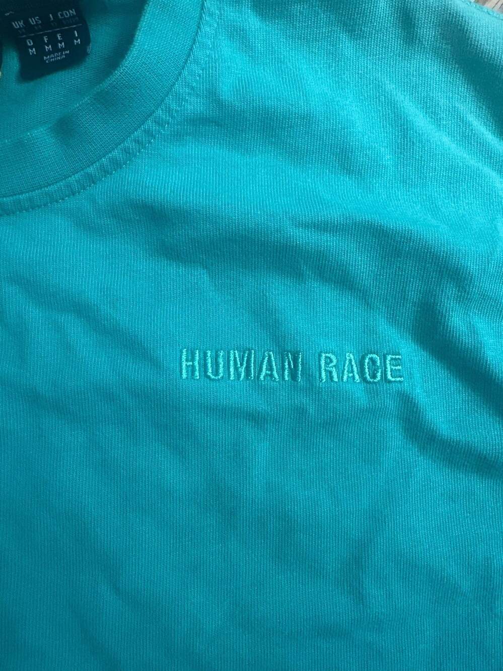 adidas x Pharrell Williams Human Race Basics T-Shirt in Clear Aqua